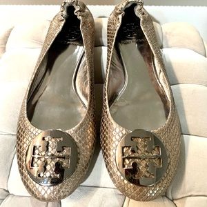 Tory Burch Reva Flats Size 6.5M Pewter